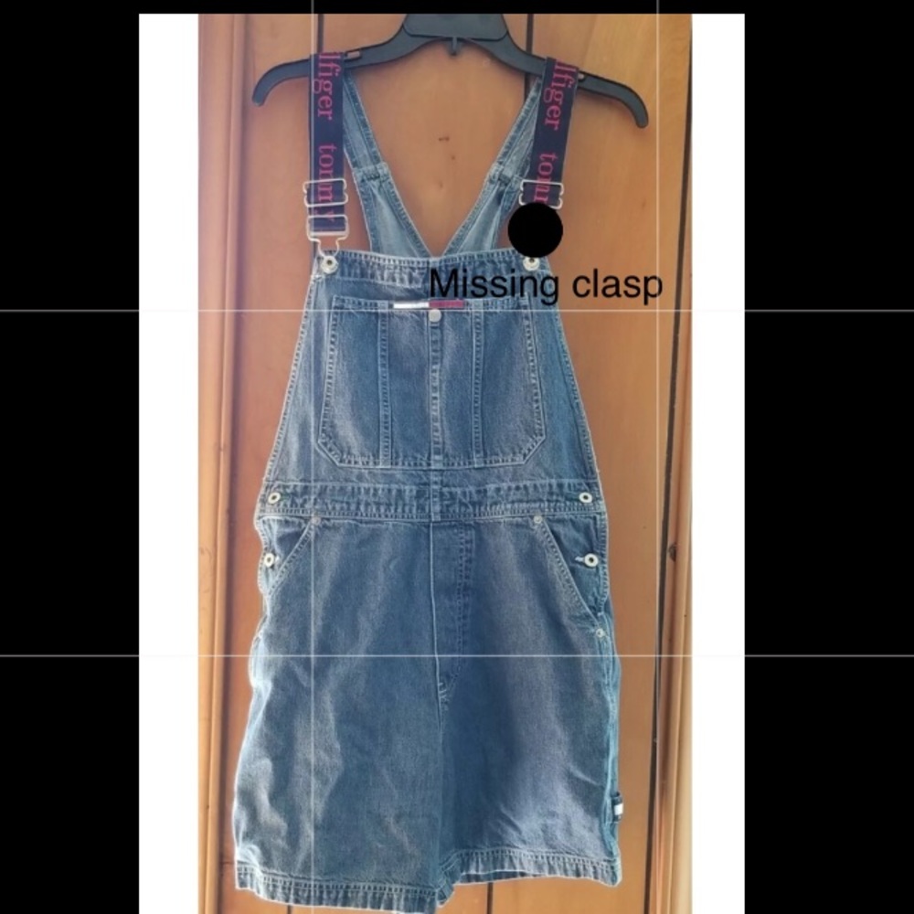 Vintage Tommy Hilfiger Women Denim Overalls Shorts